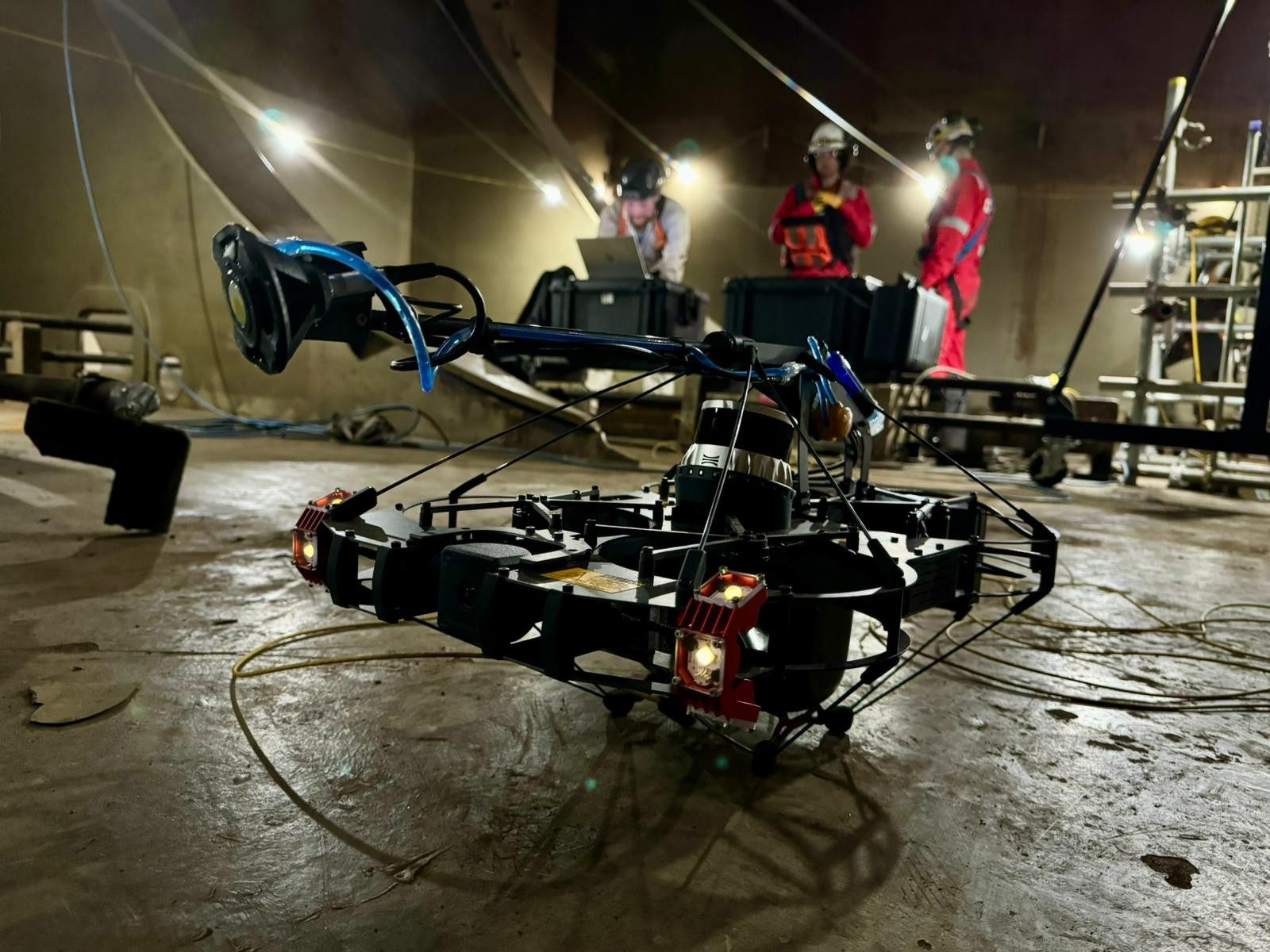 Drone inspection inside cargo hold during MIS drone inspection